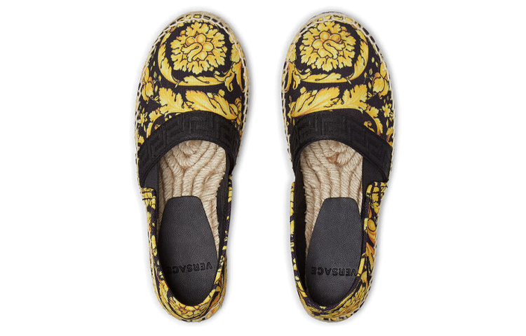 (PS) VERSACE Slip-On Woven Flat 'Black Yellow' 圖 3