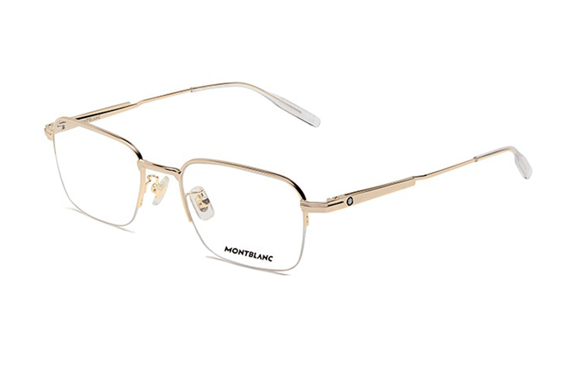 【Prescription-ready】 MONTBLANC Alloy Square Optical Eyeglass Frame Unisex MB0220OA-002