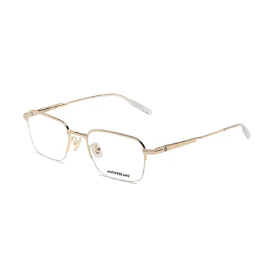 【Prescription-ready】 MONTBLANC Alloy Square Optical Eyeglass Frame Unisex MB0220OA-002