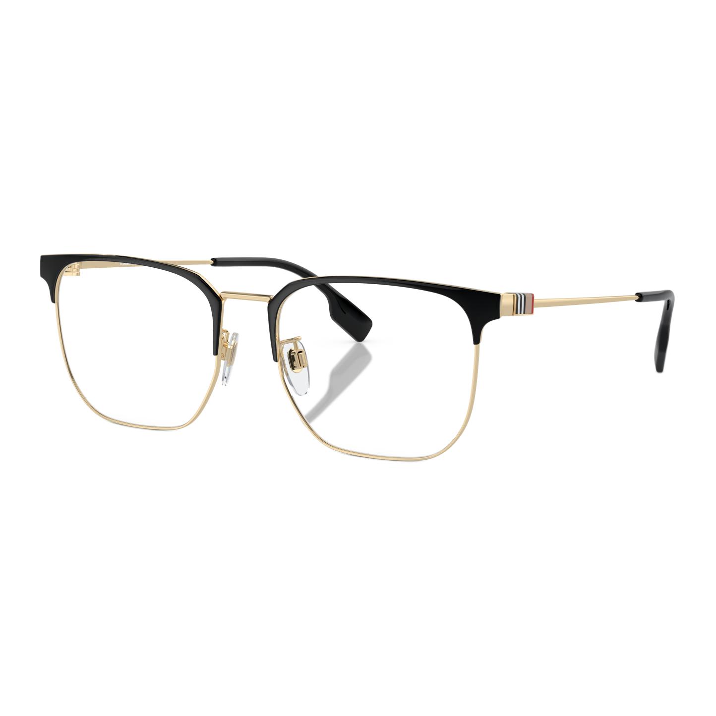 Burberry 1352D Square Optical Frames Black Gold for Men B1383-D-1109