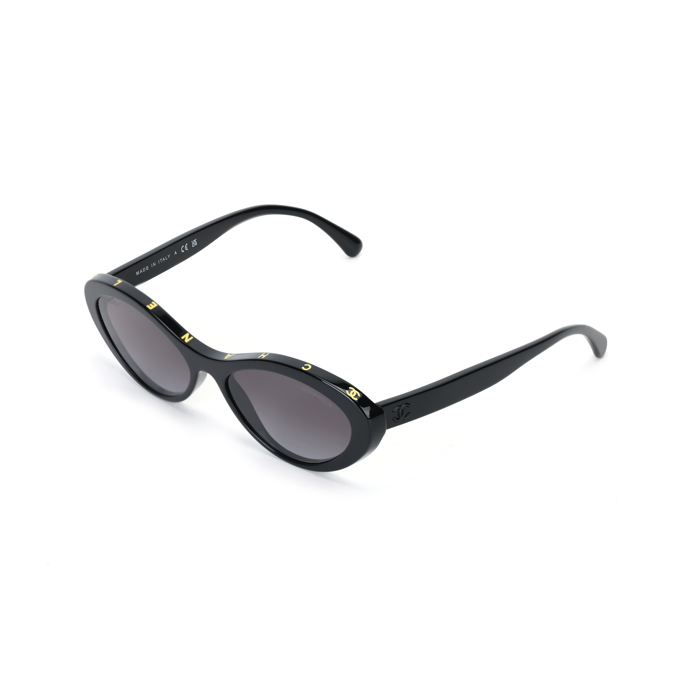 CHANEL Cat-Eye Sunglasses with Logo - Unisex, Black. CH5416-1712-S6
