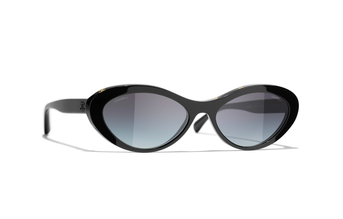 Lookbook 【可配度数】CHANEL 香奈儿黑色猫眼太阳镜 带标识 男女通用款 CH5416-1712-S6