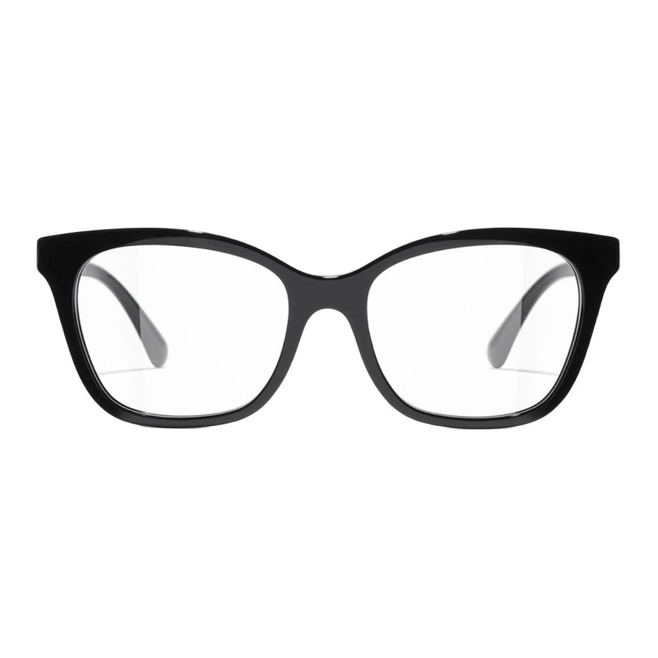 Lookbook 【처방 가능】 샤넬 로고 아세테이트 비정형 안경 유니섹스 블랙 ch3463