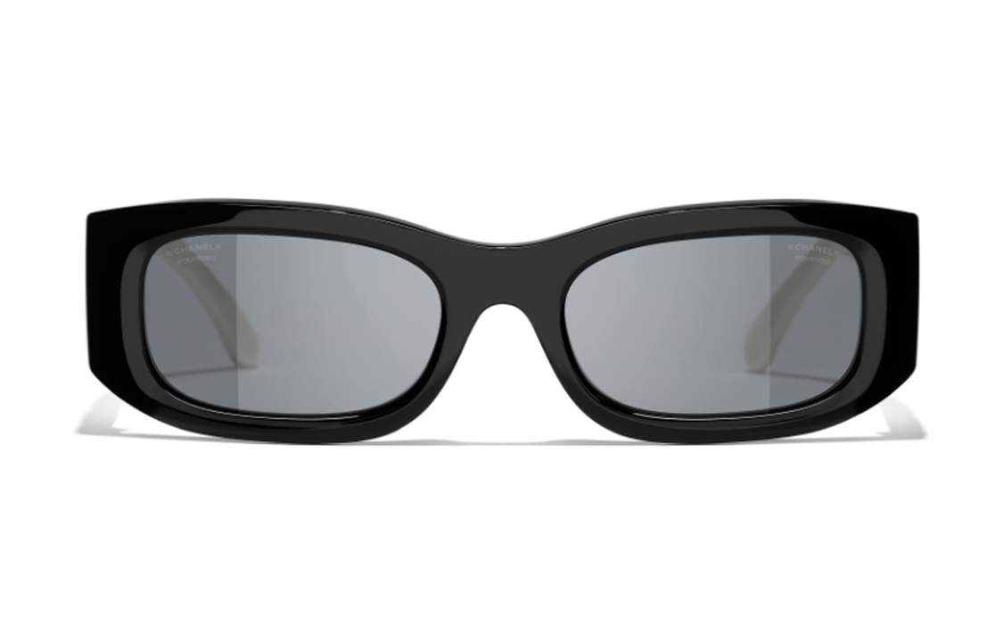 Lookbook 【可配近视】CHANEL 香奈儿不规则logo太阳镜 男女通用 黑色 A71619X02016S5628