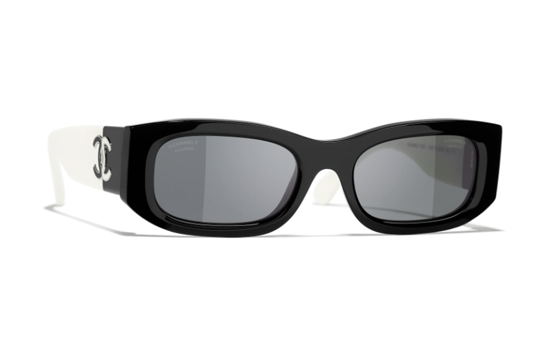 Purchase 【可配近视】CHANEL 香奈儿不规则logo太阳镜 男女通用 黑色 A71619X02016S5628