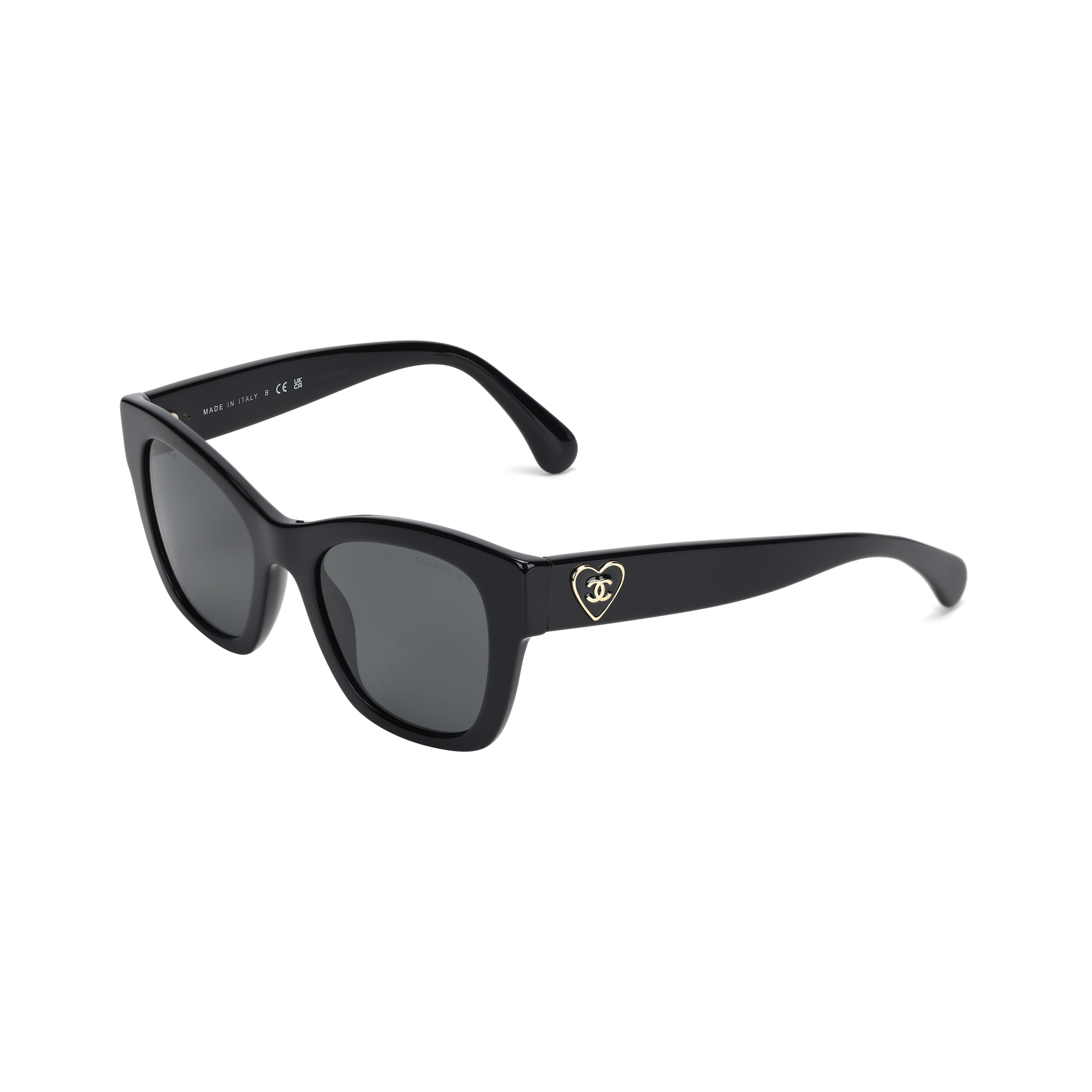[Prescription Available] CHANEL Square Sunglasses with Side Heart Design Unisex. CH5478A C501S4