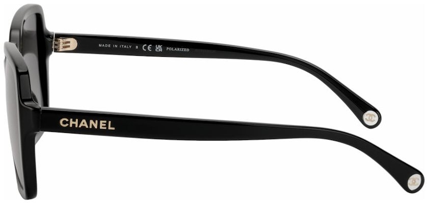 CHANEL Unisex Black Irregular Sunglasses with Gold Logo. CH5505-C622M3 Shop CHANEL Unisex Black Irregular Sunglasses with Gold Logo. CH5505-C622M3