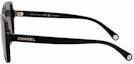 Shop CHANEL Unisex Black Irregular Sunglasses with Gold Logo. CH5505-C622M3