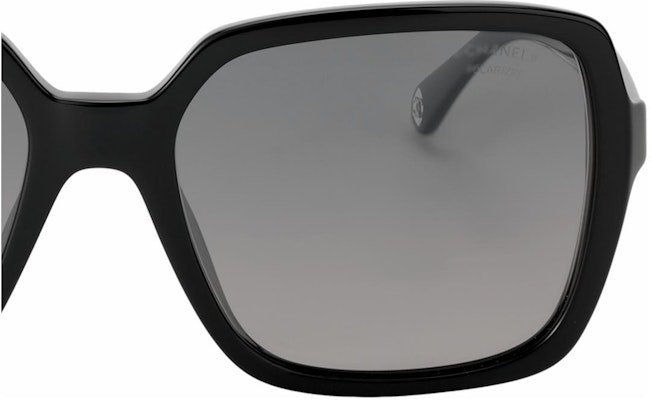 CHANEL Unisex Black Irregular Sunglasses with Gold Logo. CH5505-C622M3 Purchase CHANEL Unisex Black Irregular Sunglasses with Gold Logo. CH5505-C622M3