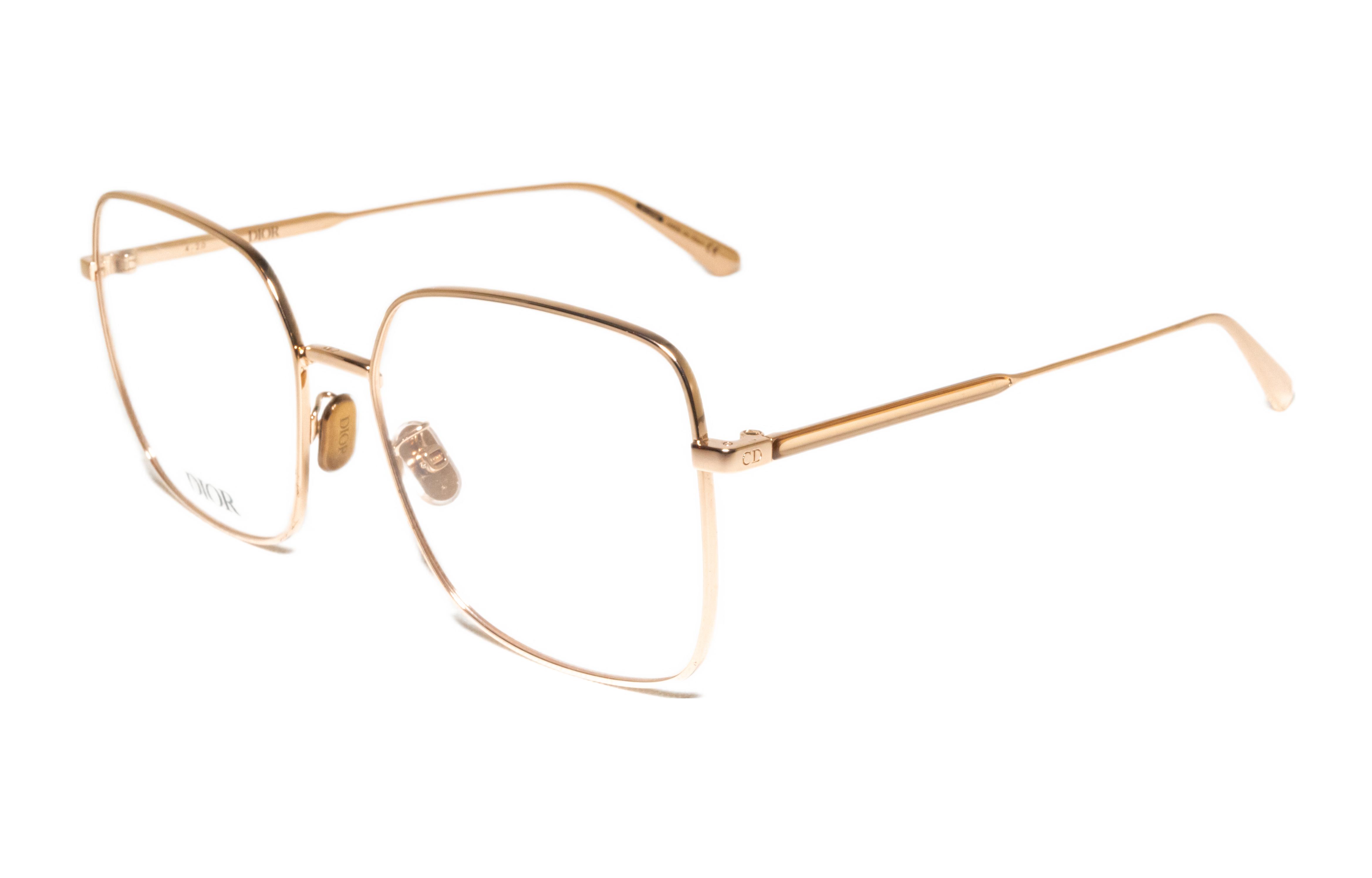 [Prescription Available] DIOR GEM O SU Rose Gold Square Optical Eyeglasses Unisex GEMDIORO-SU-E000