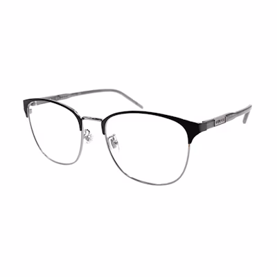 【Prescription Available】 GUCCI Black Silver Rectangular Optical Glasses for Men GG1231OA-003