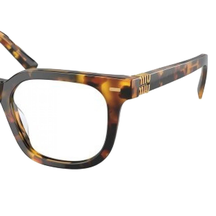 Shop 【処方箋対応可】MIU MIU スクエアメガネ べっ甲柄 ユニセックスデザイン MU06XVF VAU1O1