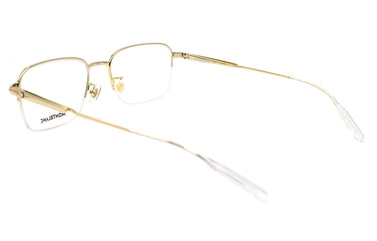 Shop 【処方対応可】モンブラン ゴールド合金 レクタングル メンズ眼鏡 MB0220OA-005