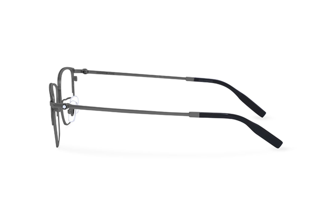 Shop 【Preskripsi Tersedia】 MONTBLANC Siri Ringan Cermin Mata Titanium Hitam Uniseks MB0314OA-003