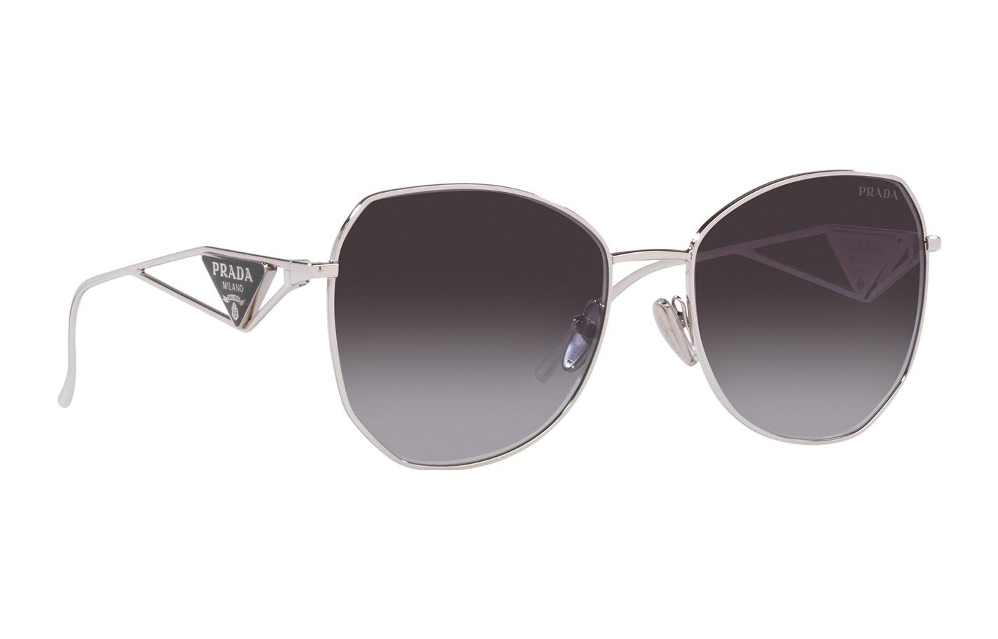 Shop 【Cermin Mata Berpreskripsi】 PRADA Logo Metal Butterfly Silver Unisex PR57YS1BC5D1