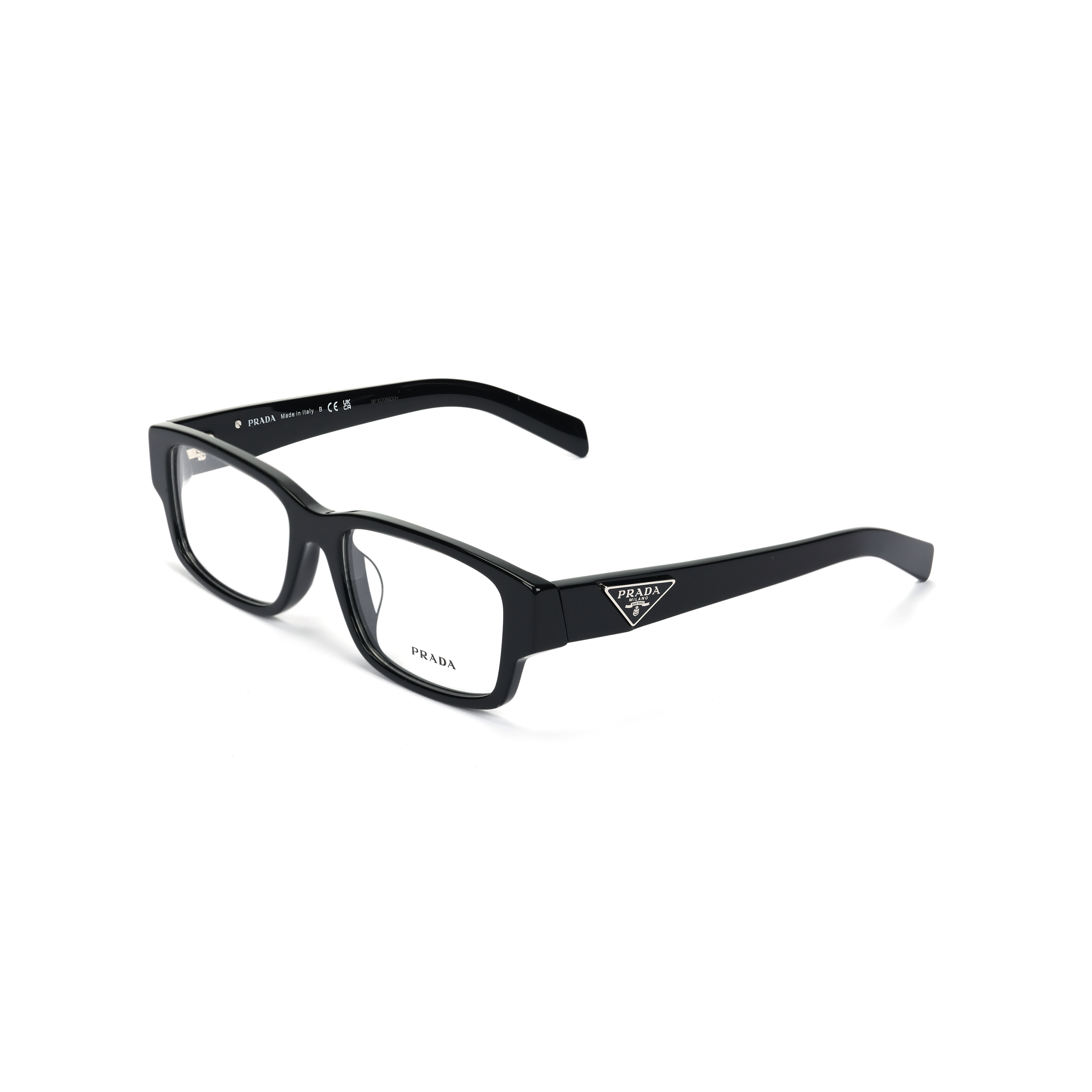 PRADA Rectangular Optical Glasses Unisex Black 0PR07ZVF-1AB101