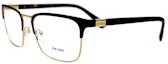Order PRADA Rectangular Optical Glasses Black Gold Unisex 0PR54TV01U1O1