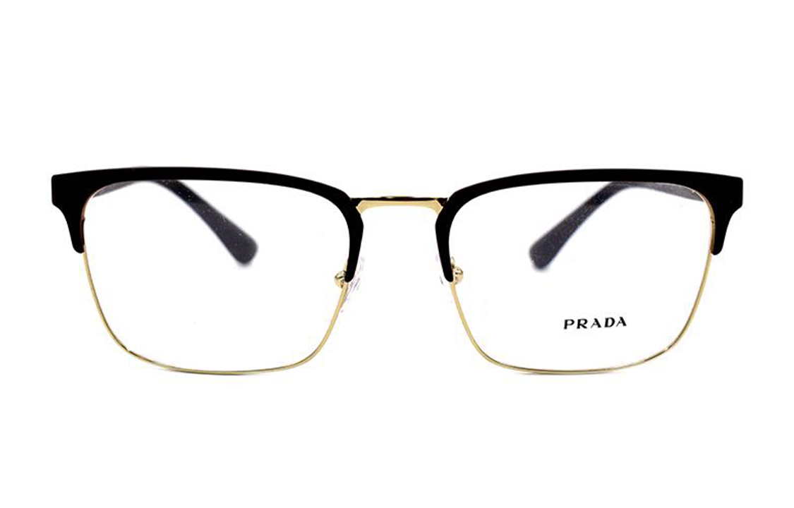 Lookbook PRADA Rectangular Optical Glasses Black Gold Unisex 0PR54TV01U1O1