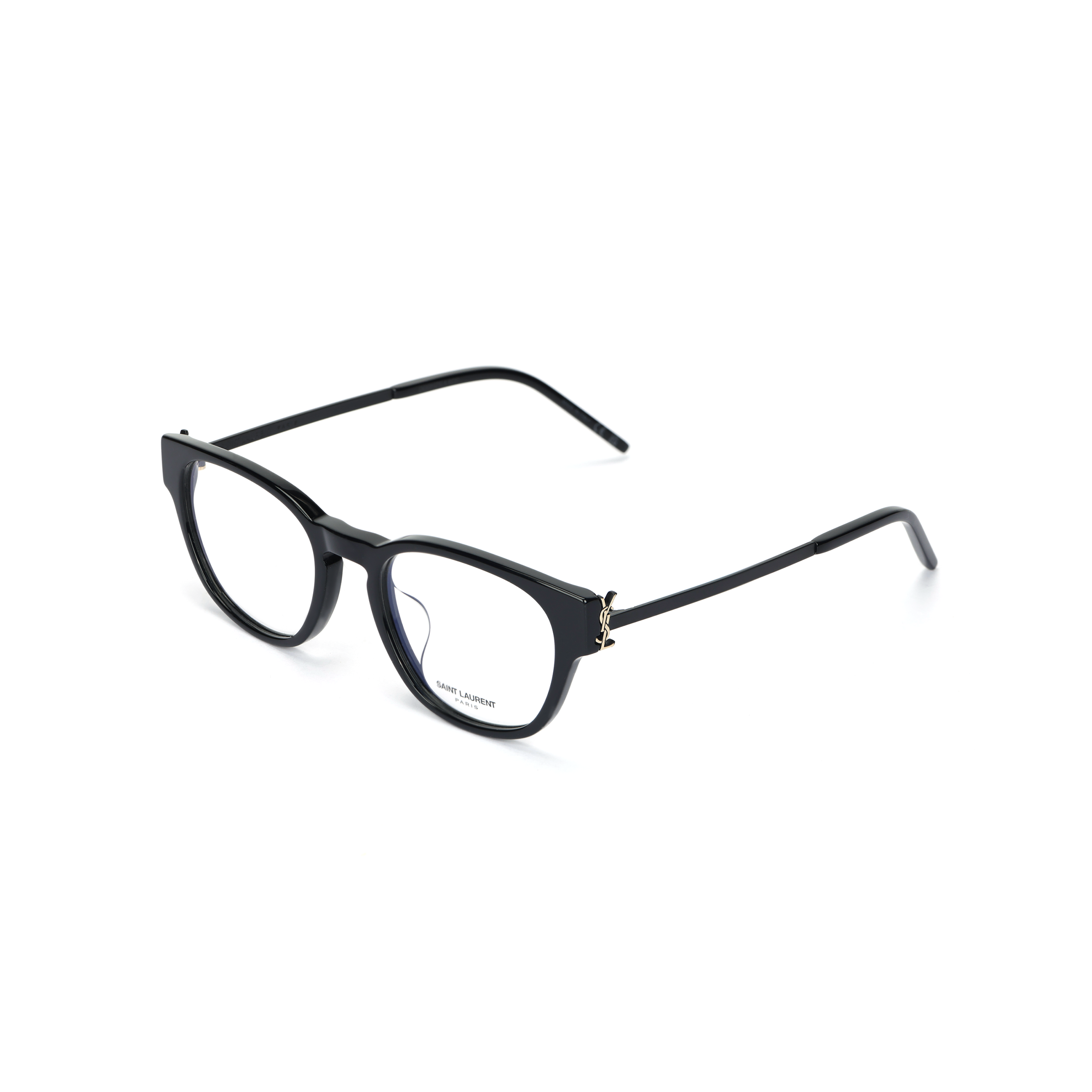 [Prescription Available] SAINT LAURENT Cat-Eye Glasses Black Gold Logo Unisex SLM48O-D/F0-001