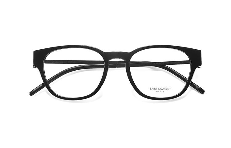 [Prescription Available] SAINT LAURENT Cat-Eye Glasses Black Gold Logo Unisex SLM48O-D/F0-001 圖 5