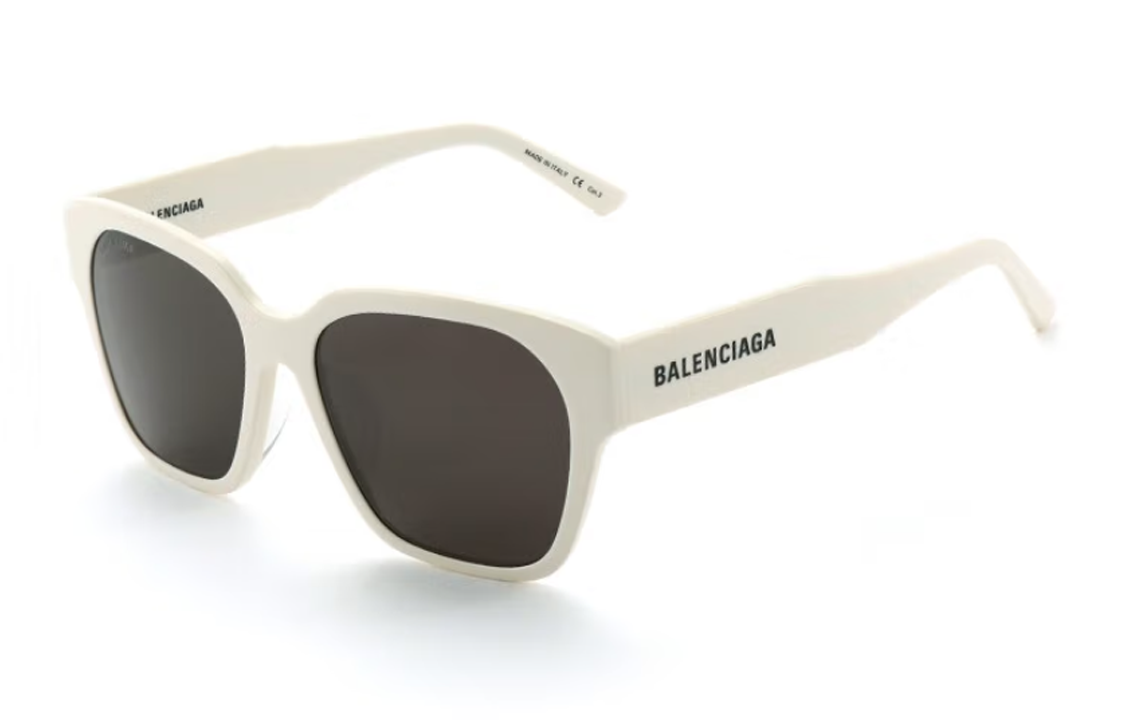 Balenciaga Logo Temple Butterfly Sunglasses White Unisex BB0215SA003