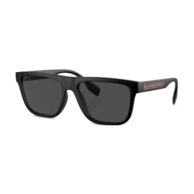 【Prescription Available】Burberry Irregular Black Acetate Sunglasses with Logo. BE4402U346487
