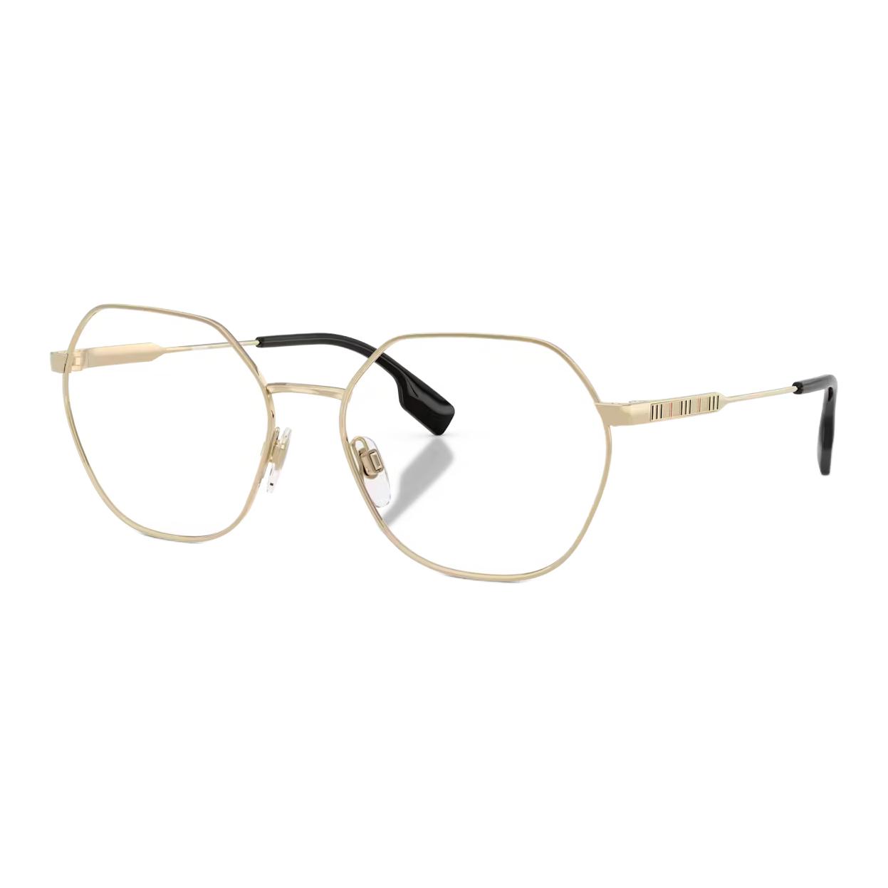 Burberry B. STRIPE Elegant Oval Metal Optical Glasses Gold Unisex 0BE1350110956