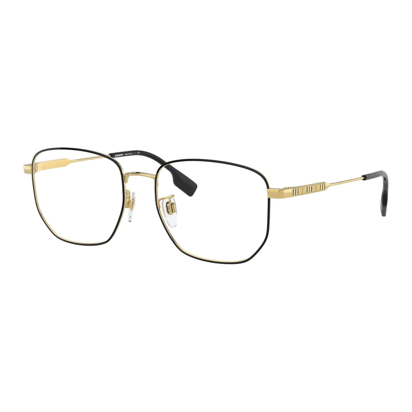 Burberry B. STRIPE Series Square Optical Glasses Black Gold Men 0BE1352D131856
