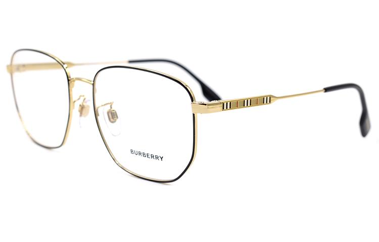 Burberry B. STRIPE Series Square Optical Glasses Black Gold Men 0BE1352D131856 圖 2