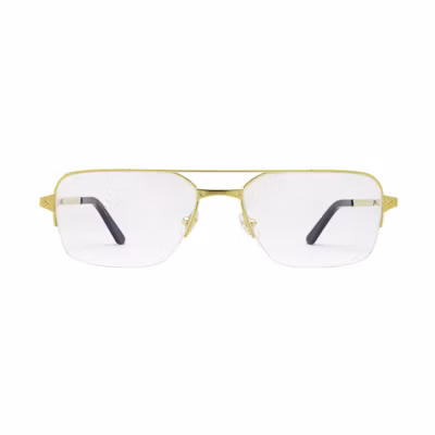 【Prescription Available】Cartier Eyewear Pilot Metal Optical Glasses Unisex Couple Style CT0308O001