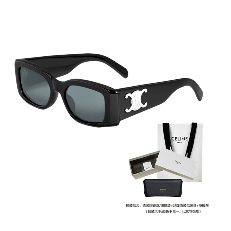 Purchase 【可配近视】CELINE 黑色矩形太阳镜 男女同款情侣款式 CL40282U01a