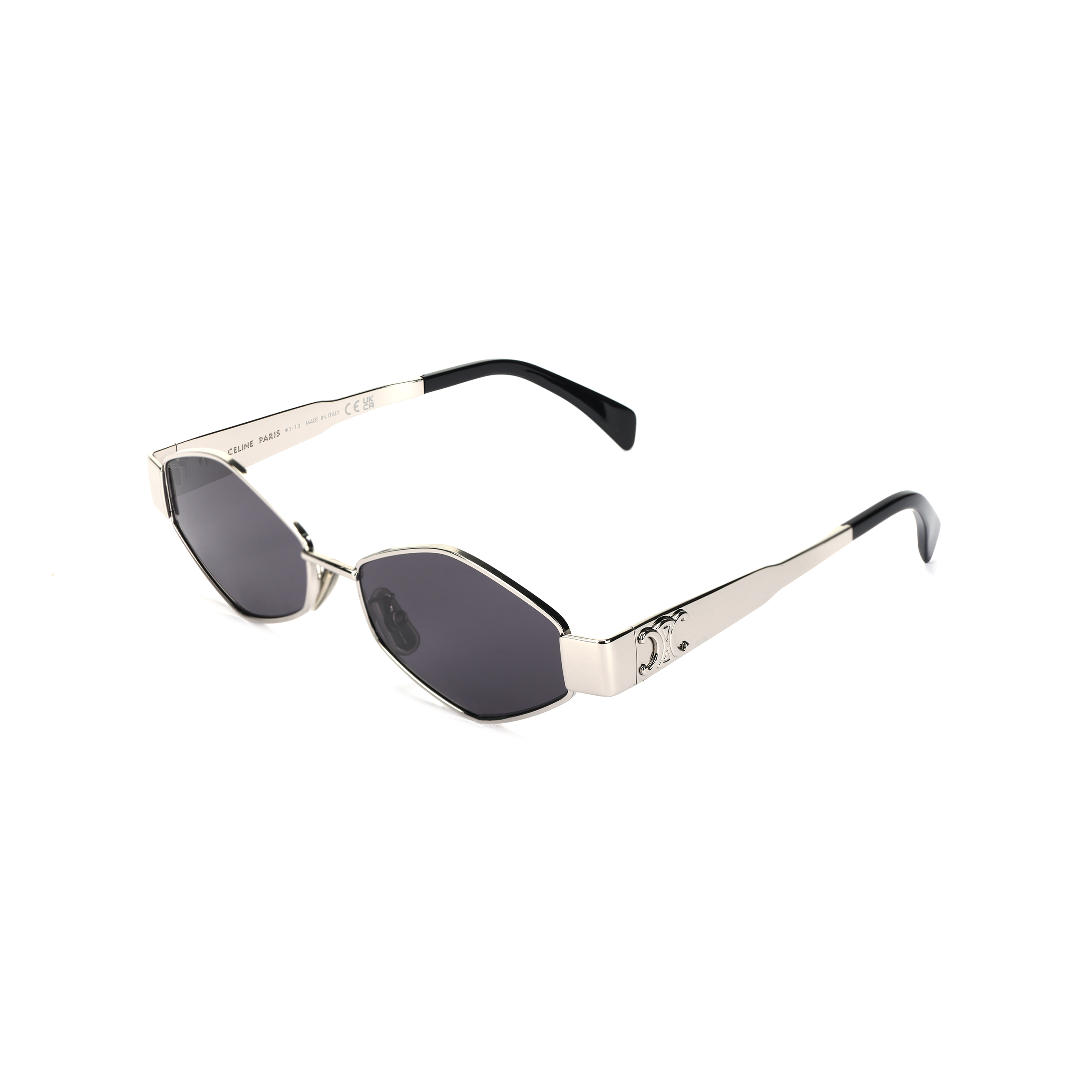 CELINE Triomphe Logo Metallic Irregular Sunglasses Silver CL40254U-16A