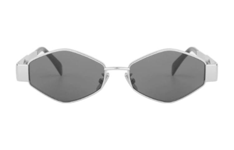 Lookbook 【可配镜】赛琳 Triomphe 标志金属不规则太阳镜 银色 CL40254U-16A