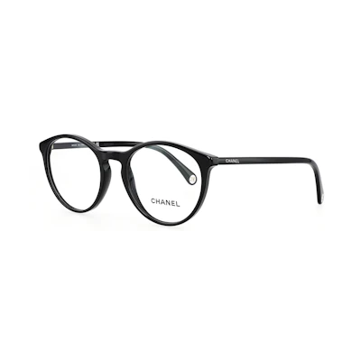 【Prescription Available】CHANEL Black Oval Optical Glasses Unisex Couple Design CH3413C501