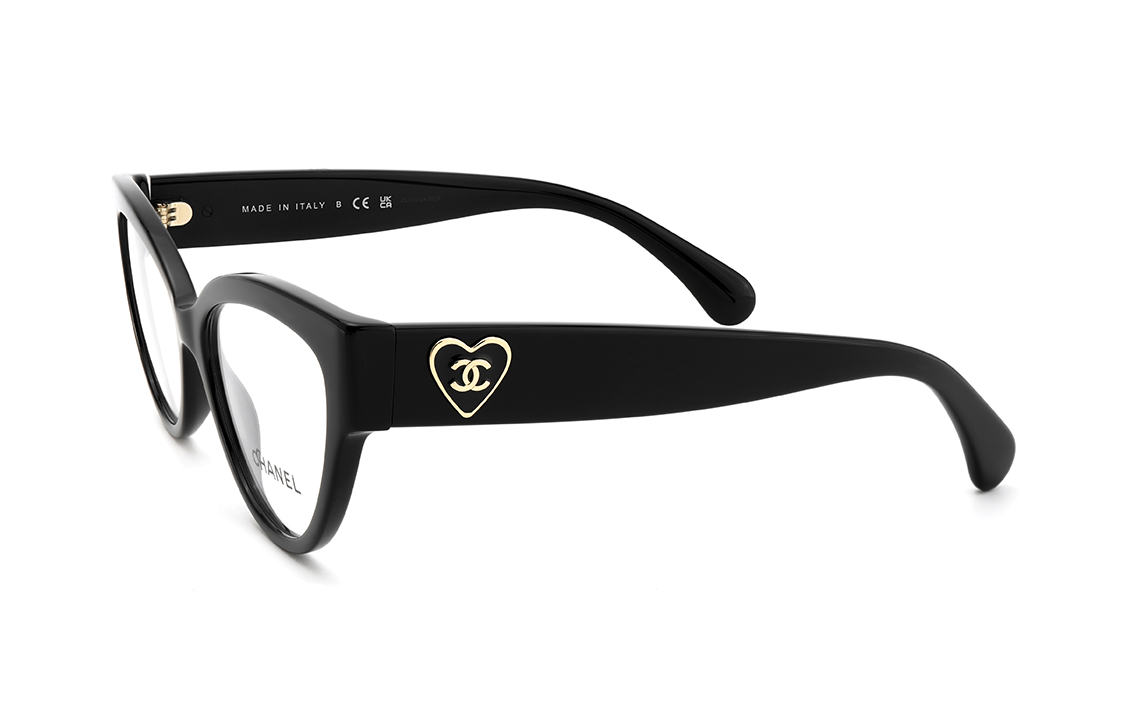 CHANEL Cat Eye Logo Optical Glasses Black Unisex CH3436-C501
