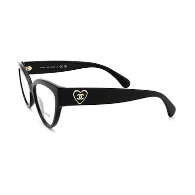 【Prescription Available】CHANEL Cat Eye Logo Optical Glasses Black Unisex CH3436-C501