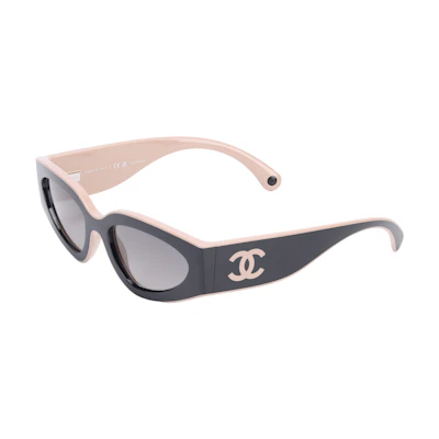 【Prescription Available】CHANEL Cat Eye Sunglasses Unisex Black Nylon Logo Design CH6056-C534/M3