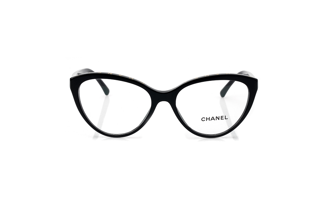 【Prescription Available】CHANEL Eyeglasses Cat-eye Oval Black Optical Glasses Unisex. CH3393C622 圖 3