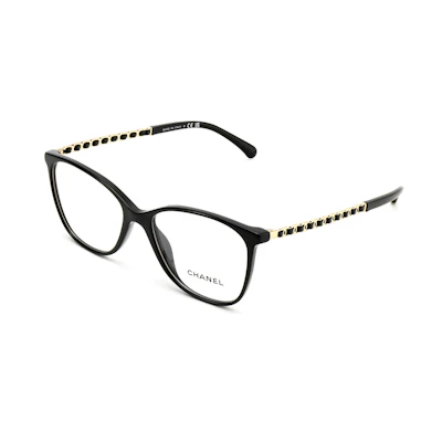 【Prescription Available】CHANEL Rectangular Optical Frame Black Unisex Designer Glasses CH3408Q-C622