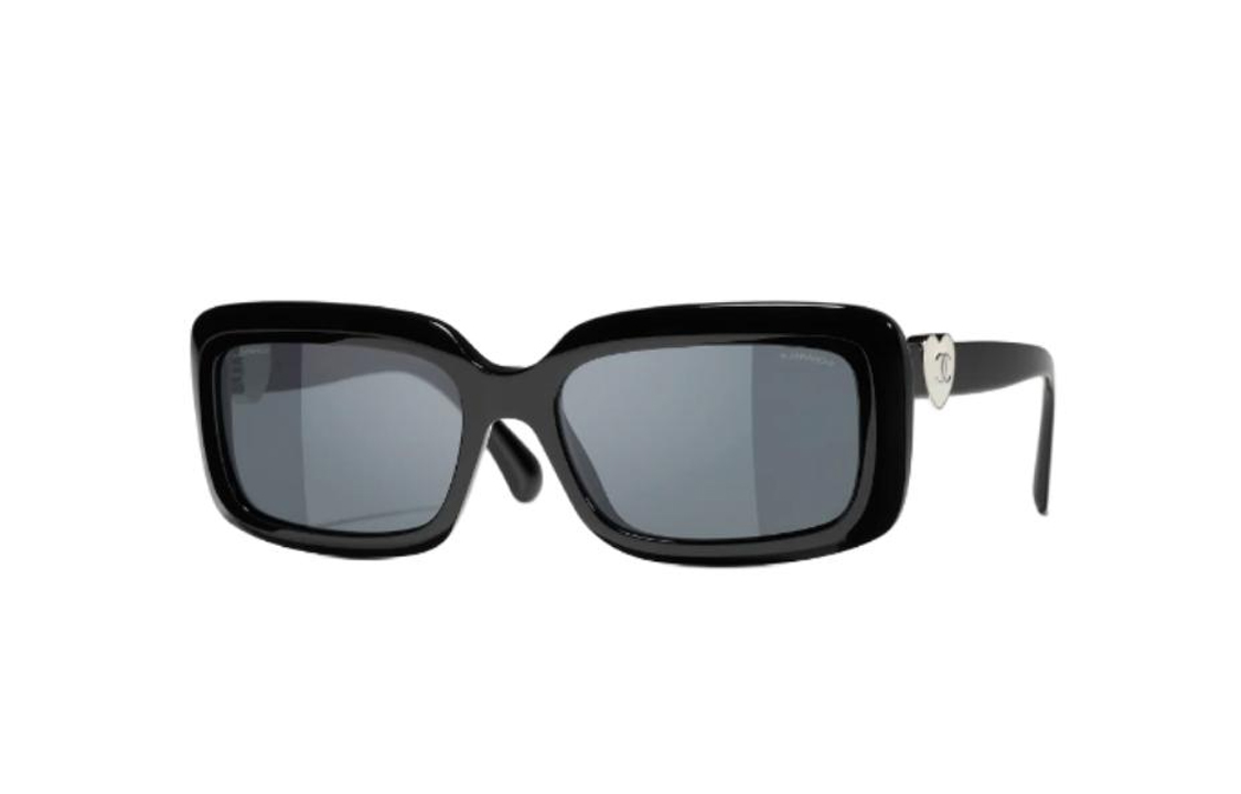 【Prescription Available】CHANEL Rectangular Sunglasses Black Unisex Double C Heart Logo CH5520-C501/S4 圖 2