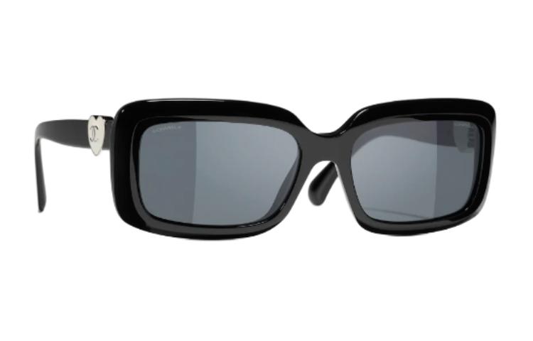 【Prescription Available】CHANEL Rectangular Sunglasses Black Unisex Double C Heart Logo CH5520-C501/S4 圖 3