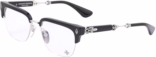 Chrome Hearts Vintage Square Optical Glasses Unisex EVAGILIST-Black/Shiny Silver Chrome Hearts Vintage Square Optical Glasses Unisex EVAGILIST-Black/Shiny Silver