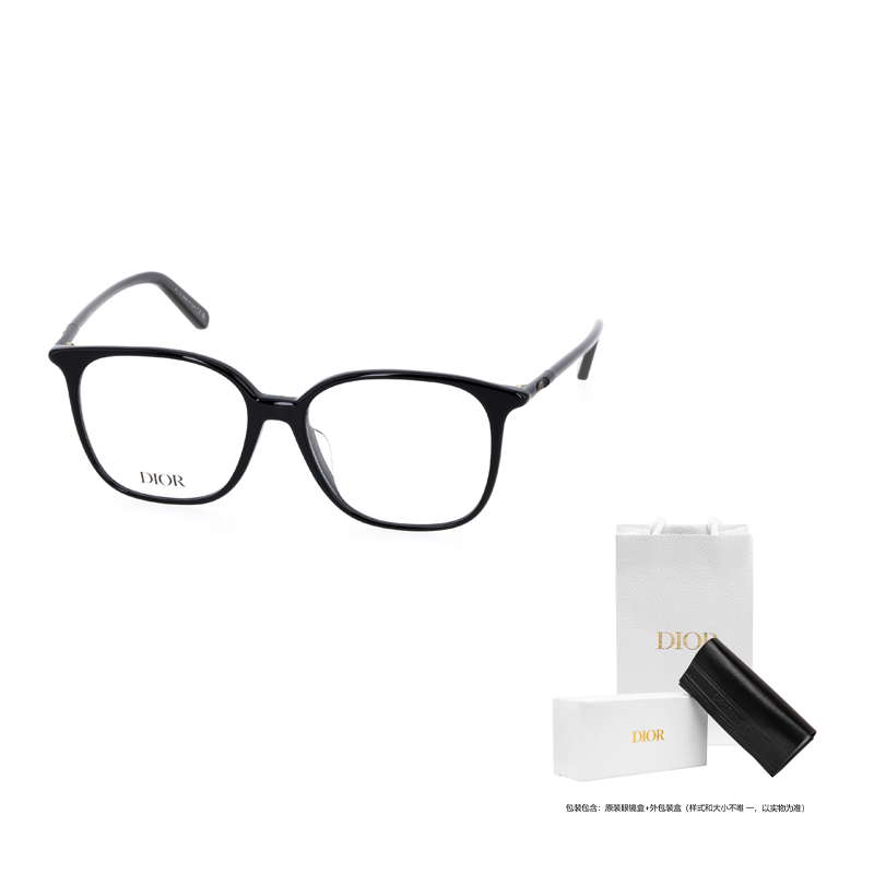 Cheap 【可配处方】DIOR 男女通用黑色不规则光学眼镜框 MINICD-OS1F-1100-53
