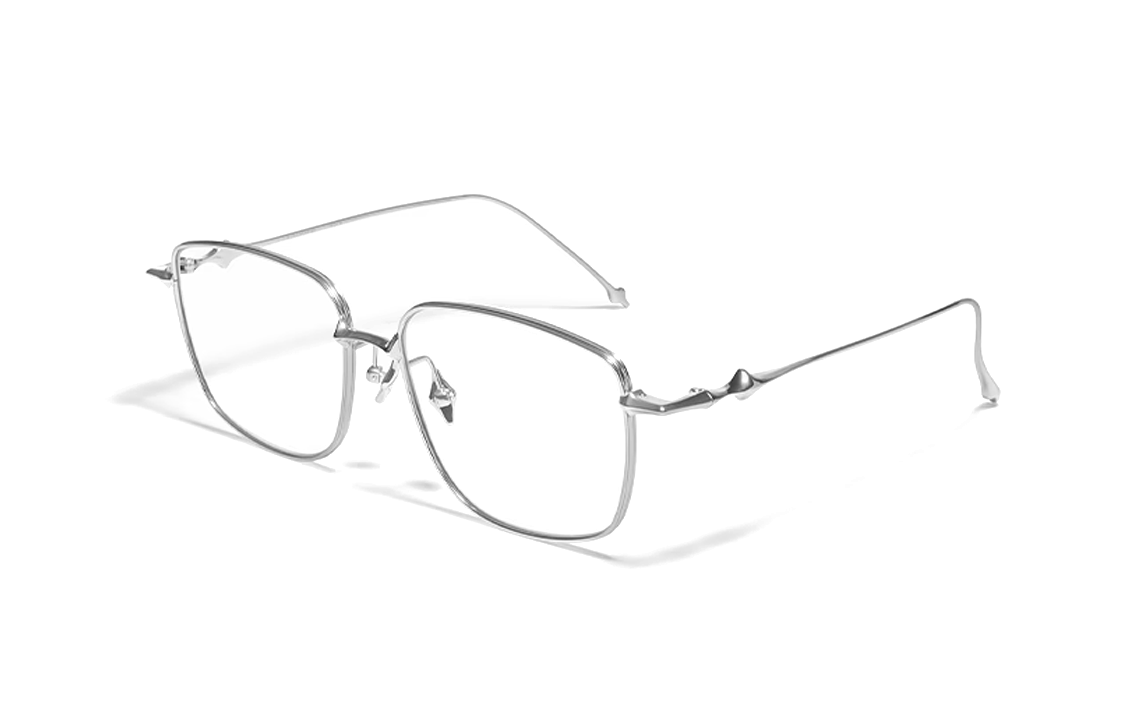 Order 【可配度數】GENTLE MONSTER 鈦金屬不規則銀色光學眼鏡 中性款 ACADEMYA-02