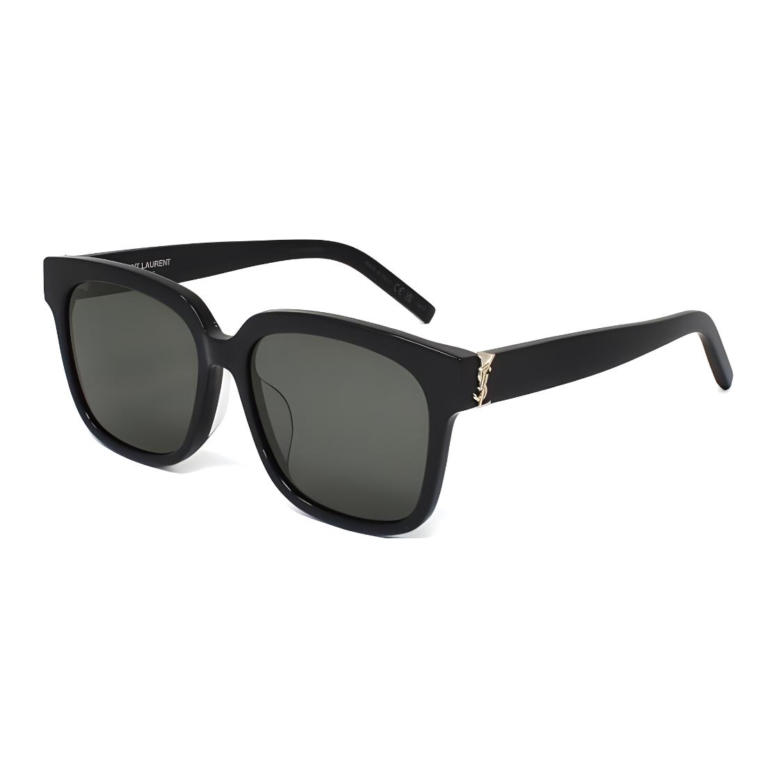 【Prescription Available】SAINT LAURENT Logo Square Sunglasses Unisex Black SLM40F-003