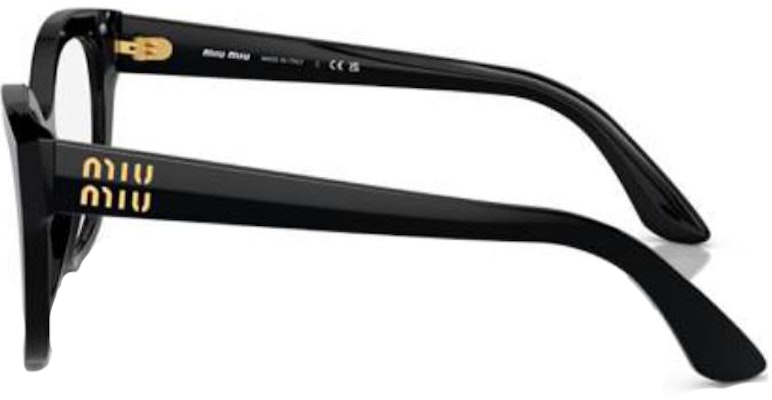 【度付き対応】MIU MIU ユニセックス ブラック イレギュラー ロゴ入光学用メガネ MU05XV1AB1O1 Shop 【度付き対応】MIU MIU ユニセックス ブラック イレギュラー ロゴ入光学用メガネ MU05XV1AB1O1