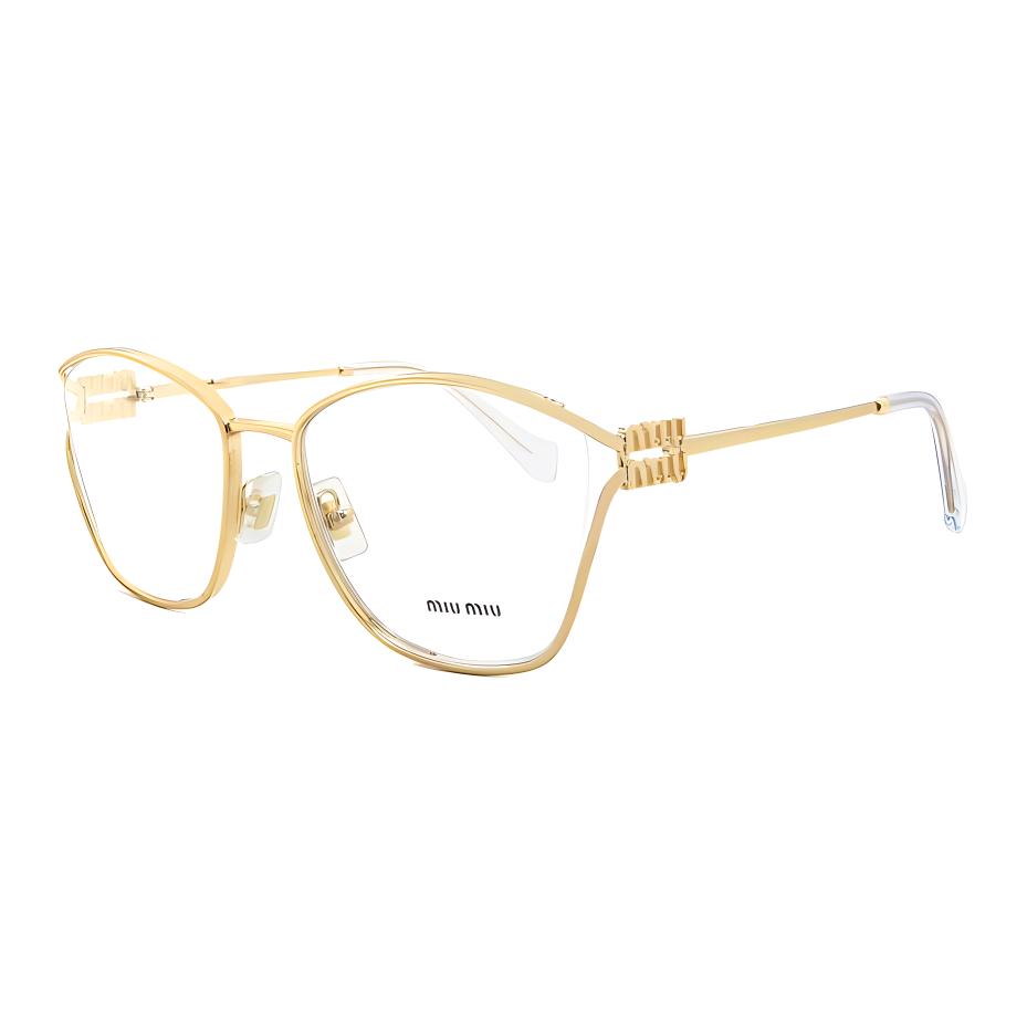 【Prescription Compatible】 MIU MIU Unisex Gold Eyeglass Frame - Lightweight & Stylish MU53UV 5AK1O1