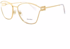 【Prescription Compatible】 MIU MIU Unisex Gold Eyeglass Frame - Lightweight & Stylish MU53UV 5AK1O1 【Prescription Compatible】 MIU MIU Unisex Gold Eyeglass Frame - Lightweight & Stylish MU53UV 5AK1O1