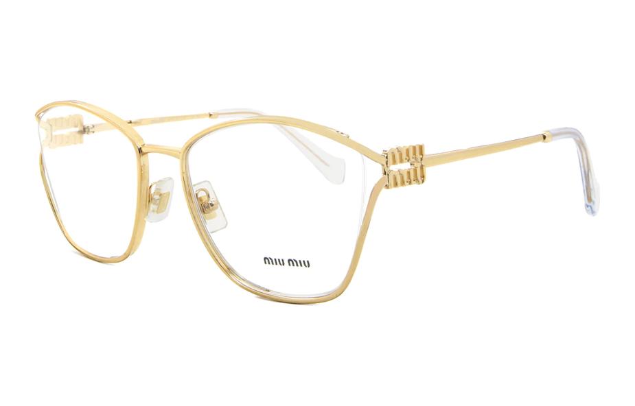【Prescription Compatible】 MIU MIU Unisex Gold Eyeglass Frame - Lightweight & Stylish MU53UV 5AK1O1 圖 2
