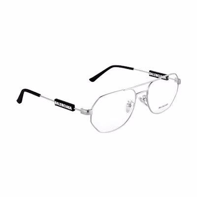 【Prescription Compatible】Balenciaga Pilot-Style Optical Glasses Silver-Unisex BB0117O-002